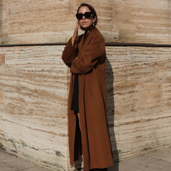 floor length camel coat